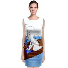 Spirit-boat-funny-comic-graphic Sleeveless Velvet Midi Dress by 99art