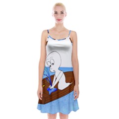 Spirit-boat-funny-comic-graphic Spaghetti Strap Velvet Dress by 99art