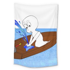 Spirit-boat-funny-comic-graphic Large Tapestry by 99art