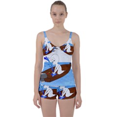 Spirit-boat-funny-comic-graphic Tie Front Two Piece Tankini by 99art