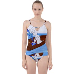 Spirit-boat-funny-comic-graphic Cut Out Top Tankini Set by 99art