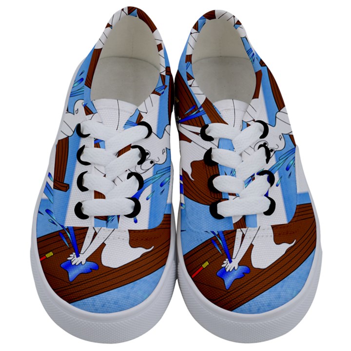 Spirit-boat-funny-comic-graphic Kids  Classic Low Top Sneakers