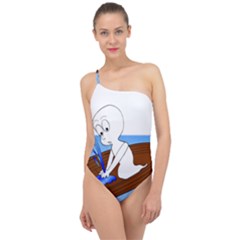 Spirit-boat-funny-comic-graphic Classic One Shoulder Swimsuit by 99art