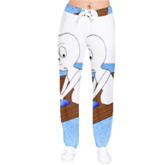 Spirit-boat-funny-comic-graphic Women Velvet Drawstring Pants by 99art