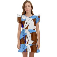 Spirit-boat-funny-comic-graphic Kids  Winged Sleeve Dress by 99art