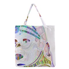 Maasai-man-people-abstract Grocery Tote Bag by 99art