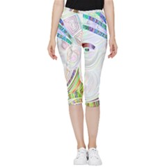 Maasai-man-people-abstract Inside Out Lightweight Velour Capri Leggings  by 99art