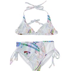 Maasai-man-people-abstract Kids  Classic Bikini Set by 99art