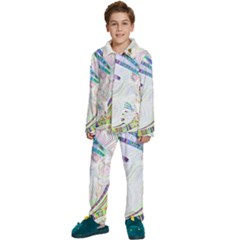 Maasai-man-people-abstract Kids  Long Sleeve Velvet Pajamas Set by 99art