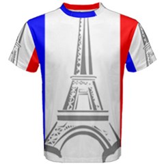 Eiffel-tower-france-flag-tower- Men s Cotton Tee by 99art