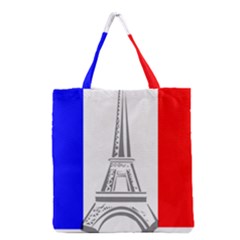 Eiffel-tower-france-flag-tower- Grocery Tote Bag by 99art