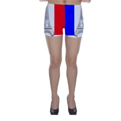 Eiffel-tower-france-flag-tower- Skinny Shorts by 99art