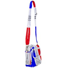 Eiffel-tower-france-flag-tower- Shoulder Strap Belt Bag by 99art