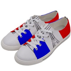 Eiffel-tower-france-flag-tower- Men s Low Top Canvas Sneakers by 99art