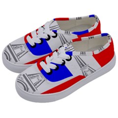 Eiffel-tower-france-flag-tower- Kids  Classic Low Top Sneakers by 99art