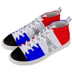 Eiffel-tower-france-flag-tower- Men s Mid-top Canvas Sneakers by 99art