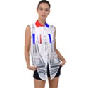 Eiffel-tower-france-flag-tower- Sleeveless Chiffon Button Shirt View1