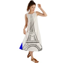 Eiffel-tower-france-flag-tower- Summer Maxi Dress by 99art