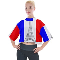 Eiffel-tower-france-flag-tower- Mock Neck Tee by 99art