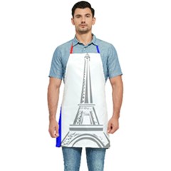 Eiffel-tower-france-flag-tower- Kitchen Apron by 99art