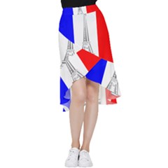 Eiffel-tower-france-flag-tower- Frill Hi Low Chiffon Skirt by 99art