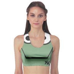 Cartoon-cute-frankenstein-halloween Sports Bra by 99art