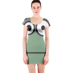 Cartoon-cute-frankenstein-halloween Short Sleeve Bodycon Dress by 99art