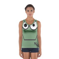 Cartoon-cute-frankenstein-halloween Sport Tank Top  by 99art