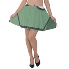 Cartoon-cute-frankenstein-halloween Velvet Skater Skirt by 99art