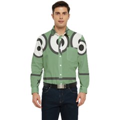 Cartoon-cute-frankenstein-halloween Men s Long Sleeve Pocket Shirt  by 99art