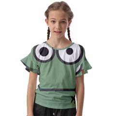 Cartoon-cute-frankenstein-halloween Kids  Cut Out Flutter Sleeves by 99art