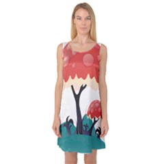 Tree-art-trunk-artwork-cartoon Sleeveless Satin Nightdress by 99art