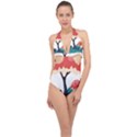 Tree-art-trunk-artwork-cartoon Halter Front Plunge Swimsuit View1