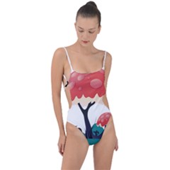 Tree-art-trunk-artwork-cartoon Tie Strap One Piece Swimsuit by 99art