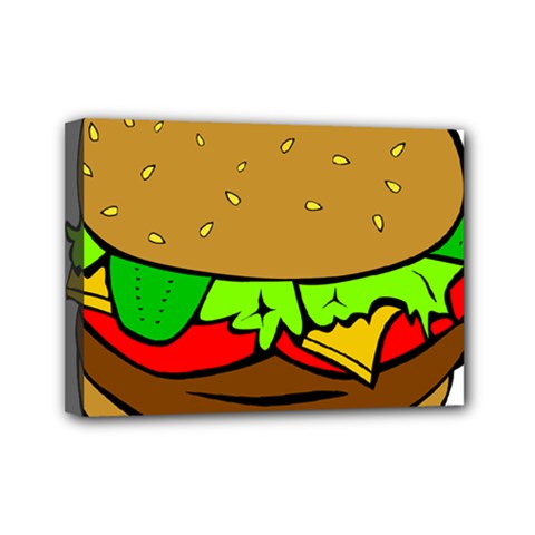 Hamburger-cheeseburger-fast-food Mini Canvas 7  X 5  (stretched) by 99art