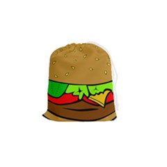 Hamburger-cheeseburger-fast-food Drawstring Pouch (small) by 99art