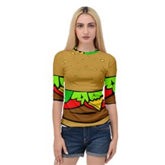 Hamburger-cheeseburger-fast-food Quarter Sleeve Raglan Tee