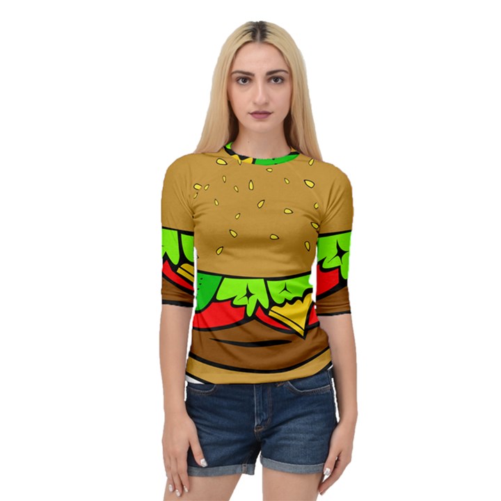 Hamburger-cheeseburger-fast-food Quarter Sleeve Raglan Tee