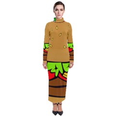 Hamburger-cheeseburger-fast-food Turtleneck Maxi Dress by 99art