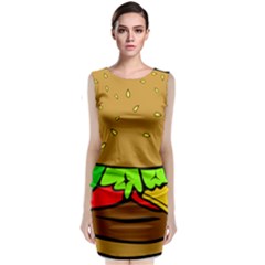 Hamburger-cheeseburger-fast-food Sleeveless Velvet Midi Dress by 99art