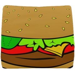 Hamburger-cheeseburger-fast-food Seat Cushion by 99art