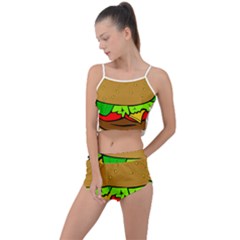 Hamburger-cheeseburger-fast-food Summer Cropped Co-ord Set by 99art