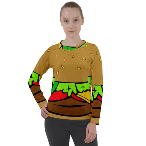 Hamburger-cheeseburger-fast-food Women s Long Sleeve Raglan Tee by 99art