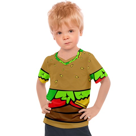 Hamburger-cheeseburger-fast-food Kids  Sports Tee by 99art