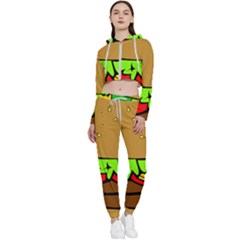 Hamburger-cheeseburger-fast-food Cropped Zip Up Lounge Set by 99art