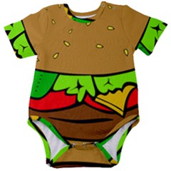 Hamburger-cheeseburger-fast-food Baby Short Sleeve Bodysuit by 99art