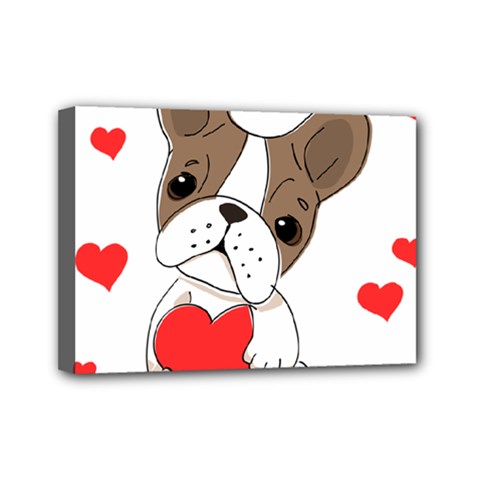 Animation-dog-cute-animate-comic Mini Canvas 7  X 5  (stretched) by 99art