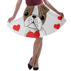 Animation-dog-cute-animate-comic A-line Skater Skirt by 99art