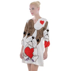 Animation-dog-cute-animate-comic Open Neck Shift Dress by 99art