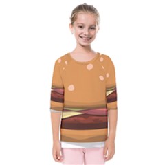 Hamburger-cheeseburger-burger-lunch Kids  Quarter Sleeve Raglan Tee